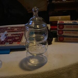 👉*VINTAGE* 4pc PRINCESS HOUSE CRYSTAL HERITAGE STACKABLE 3 TIER CANDY DISH #443